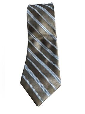 MSRP $55 Club Room Men's‎ Classic Stripe Tie Brown